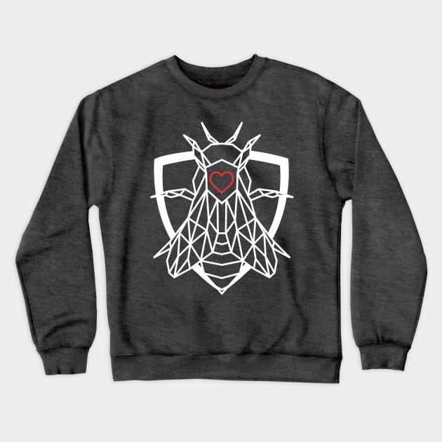 Geometric Open Heart Bee Protector Superhero Crewneck Sweatshirt by teall